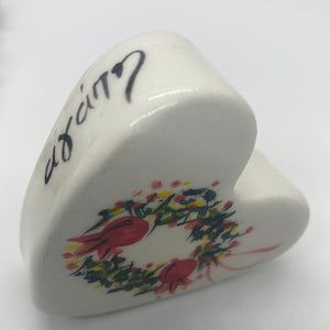 Ceramic Paperweight Hearts (free USA shipping included)