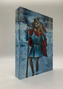 Plexiglass Orthodox Icon: St. Christopher/Άγ. Χριστοφόρος—only one left (free USA shipping included)