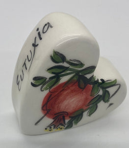 Ceramic Paperweight Hearts (Multiple design choices and sizes)