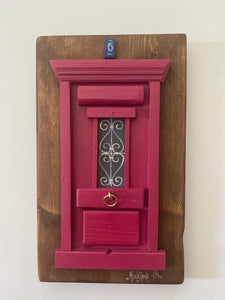 Handmade “Tiny” Wooden Greek Door-multiple color choices  (free USA shipping included)