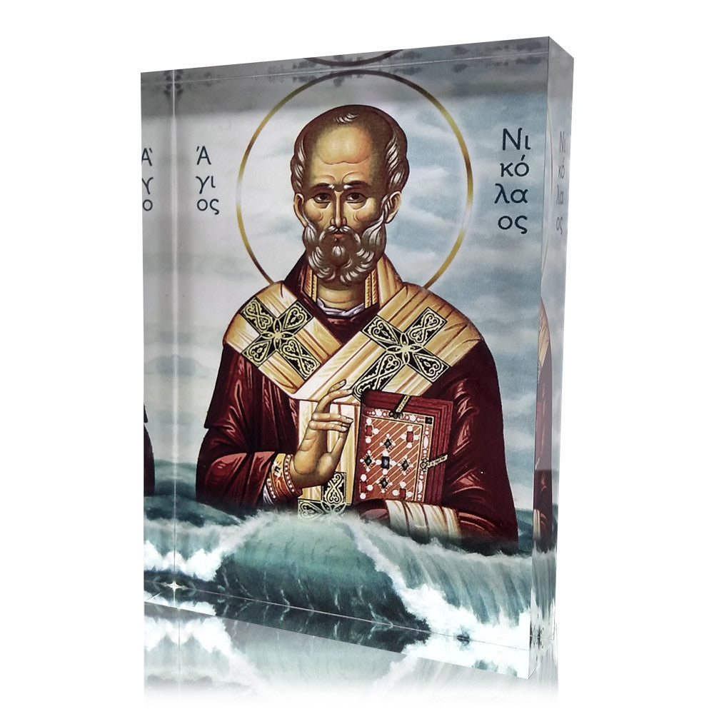 Plexiglass Orthodox Icon: St. Nicholas (Άγ. Νικόλαος)
