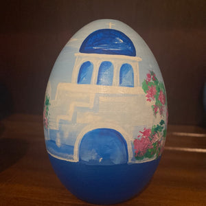 Santorini Church Solid Wood Egg