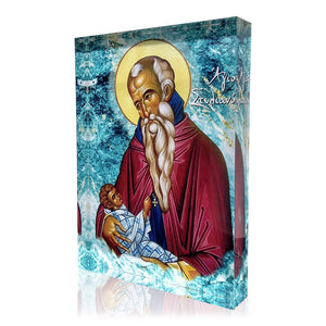 Plexiglass Orthodox Icon: St. Stylianos/Άγ. Στυλιανός (free USA shipping included)