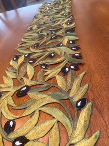 Laser Cut Olives Collection: Table Runner, Placemat, Napkin, or Tablecloth (free USA shipping included)
