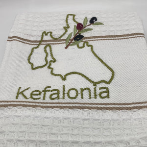 Embroidered Island Kitchen Towel (Chios, Kefalonia, Lesvos, and Samos) Multiple design choices