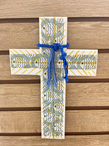 Wooden Cross with Fish Design (2 size choices)