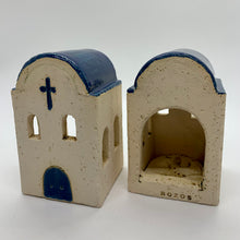 Load image into Gallery viewer, Stoneware Church Votive Holder (4 color choices, 2 sizes)
