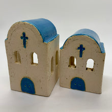 Load image into Gallery viewer, Stoneware Church Votive Holder (4 color choices, 2 sizes)
