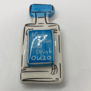 Glazed Ceramic Ouzo Magnet
