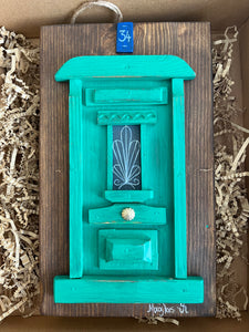 Handmade “Tiny” Wooden Greek Door-multiple color choices  (free USA shipping included)