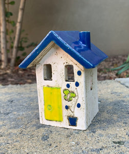 Ceramic House Votive Holder - 2 sizes, multiple designs (sold individually)