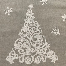 Load image into Gallery viewer, Christmas Tree and Snowflakes Embroidered Table Runner
