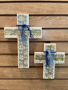 Wooden Cross with Fish Design (2 size choices)