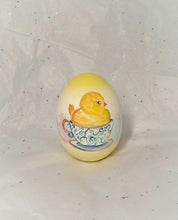 Load image into Gallery viewer, Chick in a Teacup Solid Wood Egg (2 size choices)
